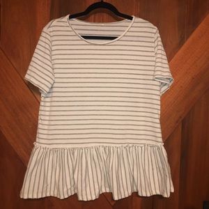 Stripe peplum tee